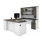 Bestar Norma U-Shaped Desk with Hutch, Walnut Grey & White 181852-000035 - alternate 2